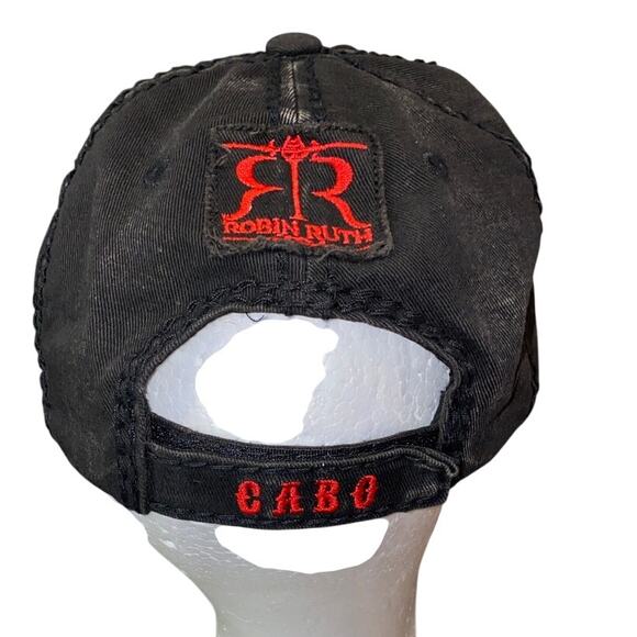 CB Cabo Hat Robin Ruth Original Black Red Embroidered adjustable unisex 3D Wabo - Picture 6 of 12